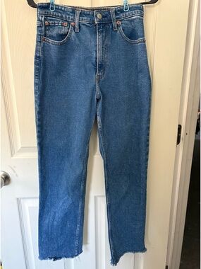 Abercrombie & Fitch Ankle Straight Jeans 27/4R | Mid/Natural Rise Denim